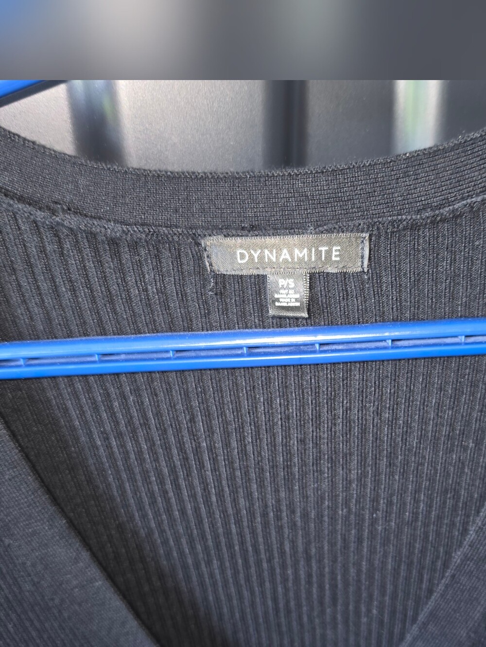 Dynamite Black Ribbed Button-Front Maxi Dress - Picture 2 of 9